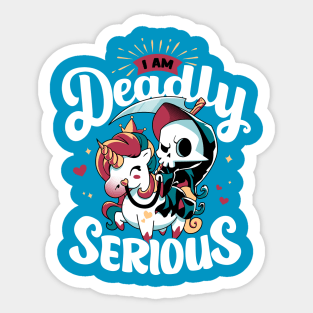 Deadly Serious - Grim Reaper's Unicorn Sticker